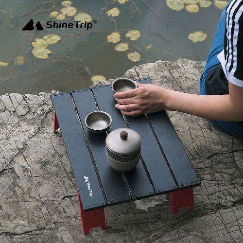 ShineTrip 감성 미니 롤 테이블 캠핑 피크닉 접이식 트레킹 경량 백패킹 폴딩 등산